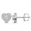 Image 1 : Round Diamond Heart Earrings 1/3 Cttw 14KT White Gold