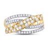 Image 2 : Round Diamond Crossover Strand Band Ring 3/4 Cttw 10KT Yellow Gold