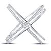 Image 2 : Diamond Crossover Band Ring 1/3 Cttw 10kt White Gold