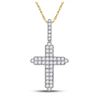 Image 1 : Mens Diamond Cross Charm Pendant 3/4 Cttw 14kt Yellow Gold