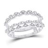 Image 1 : Diamond Wedding Wrap Wrap Ring Guard Enhancer 3/8 Cttw 14kt White Gold