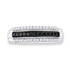 Image 2 : Black Color Enhanced Diamond Band Ring 1/4 Cttw Sterling Silver