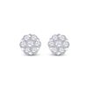 Image 2 : Diamond Flower Cluster Earrings 1-1/5 Cttw 14kt White Gold