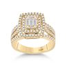 Image 1 : Baguette Diamond Square Ring 7/8 Cttw 14kt Yellow Gold