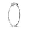 Image 3 : Diamond Triple Cluster Bangle Bracelet 7/8 Cttw 14kt White Gold