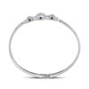 Image 4 : Diamond Triple Cluster Bangle Bracelet 7/8 Cttw 14kt White Gold