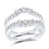 Image 1 : Diamond Wrap Ring Guard Enhancer 1 Cttw 14kt White Gold