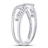 Image 3 : Diamond Scroll Cluster Ring 1/3 Cttw 14kt White Gold