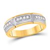 Image 3 : His Hers Diamond Halo Matching Wedding Set 3/4 Cttw 10kt Yellow Gold