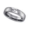 Image 1 : Tungsten Carbide Mens Diamond Wedding Band Ring .01 Cttw Size 13.5 Tungsten