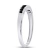 Image 3 : Princess Black Color Enhanced Diamond Band Ring 1/4 Cttw 10kt White Gold
