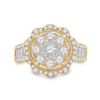 Image 2 : Diamond Flower Cluster Ring 1-5/8 Cttw 14kt Yellow Gold