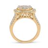 Image 3 : Diamond Flower Cluster Ring 1-5/8 Cttw 14kt Yellow Gold