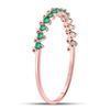 Image 3 : Emerald Stackable Band Ring 1/8 Cttw 10kt Rose Gold