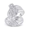 Image 1 : His Hers Diamond Solitaire Matching Wedding Set 5/8 Cttw 10kt White Gold