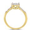 Image 4 : Diamond Flower Cluster Ring 1/2 Cttw 10kt Yellow Gold