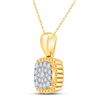 Image 2 : Diamond Square Pendant 1/6 Cttw 10kt Yellow Gold