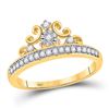 Image 1 : Diamond Crown Tiara Band Ring 1/5 Cttw 10kt Yellow Gold