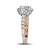 Image 3 : Diamond Cluster Bridal Wedding Engagement Ring 2 Cttw 14kt Two-tone Gold