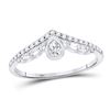 Image 1 : Pear Diamond Chevron Band Ring 1/3 Cttw 10kt White Gold