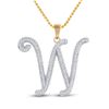 Image 1 : Diamond Initial W Letter Pendant 1/4 Cttw 10kt Yellow Gold