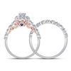 Image 3 : Diamond Bridal Wedding Ring Band Set 3/4 Cttw 14kt Two-tone Gold