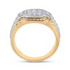 Image 3 : Mens Diamond Ribbed Square Cluster Ring 1-1/4 Cttw 10kt Two-tone Gold