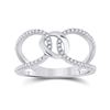 Image 1 : Diamond Negative Space Link Fashion Ring 1/6 Cttw 14kt White Gold