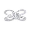 Image 2 : Diamond Negative Space Link Fashion Ring 1/6 Cttw 14kt White Gold