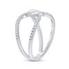Image 3 : Diamond Negative Space Link Fashion Ring 1/6 Cttw 14kt White Gold