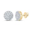 Image 1 : Mens Diamond Cluster Earrings 1 Cttw 10kt Yellow Gold