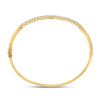 Image 3 : Diamond Bypass Bangle Bracelet 1 Cttw 14kt Yellow Gold