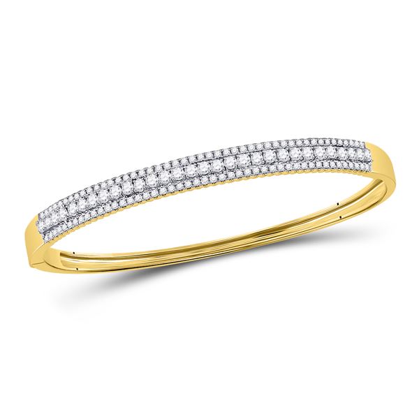 Diamond Bangle Bracelet 1-7/8 Cttw 14kt Yellow Gold