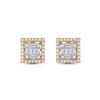 Image 2 : Baguette Diamond Square Earrings 3/8 Cttw 14kt Yellow Gold