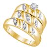 Image 1 : Yellow-Tone Sterling Silver His Hers Diamond Matching Wedding Set 1/5 Cttw Yellow-Tone Sterling Silv
