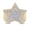Image 2 : Mens Diamond Statement Cluster Star Ring 1-3/4 Cttw 10kt Yellow Gold