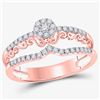 Image 1 : Diamond Modern Filigree Band Ring 1/3 Cttw 14kt Rose Gold