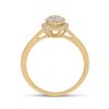 Image 3 : Diamond Halo Flower Cluster Ring 1/3 Cttw 14kt Yellow Gold