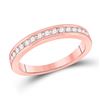Image 1 : Diamond Wedding Single Row Band 1/3 Cttw 14kt Rose Gold
