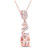 Image 1 : Oval Morganite Diamond Spiral Solitaire Pendant 1 Cttw 10kt Rose Gold