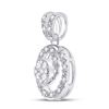 Image 2 : Diamond Circle Swirl Cluster Pendant 1/5 Cttw 14kt White Gold