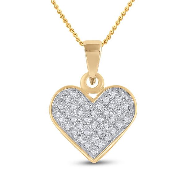 Diamond Heart Pendant 1/10 Cttw Yellow-tone Sterling Silver