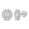 Image 1 : Princess Diamond Cluster Earrings 1 Cttw 14kt White Gold