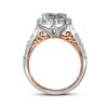 Image 4 : Diamond Cluster Bridal Wedding Engagement Ring 2 Cttw 14kt Two-tone Gold