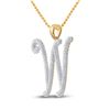 Image 2 : Diamond Initial W Letter Pendant 1/4 Cttw 10kt Yellow Gold