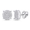 Image 1 : Diamond Cluster Earrings 1/8 Cttw 10kt White Gold