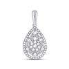 Image 1 : Baguette Diamond Teardrop Pendant 1/2 Cttw 14kt White Gold