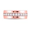 Image 2 : Mens Diamond Wedding Single Row Band Ring 3/4 Cttw 14kt Rose Gold