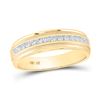 Image 1 : Mens Diamond Wedding Single Row Band Ring 1/4 Cttw 10kt Yellow Gold