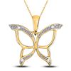 Image 1 : Diamond Butterfly Bug Pendant .03 Cttw 10kt Yellow Gold